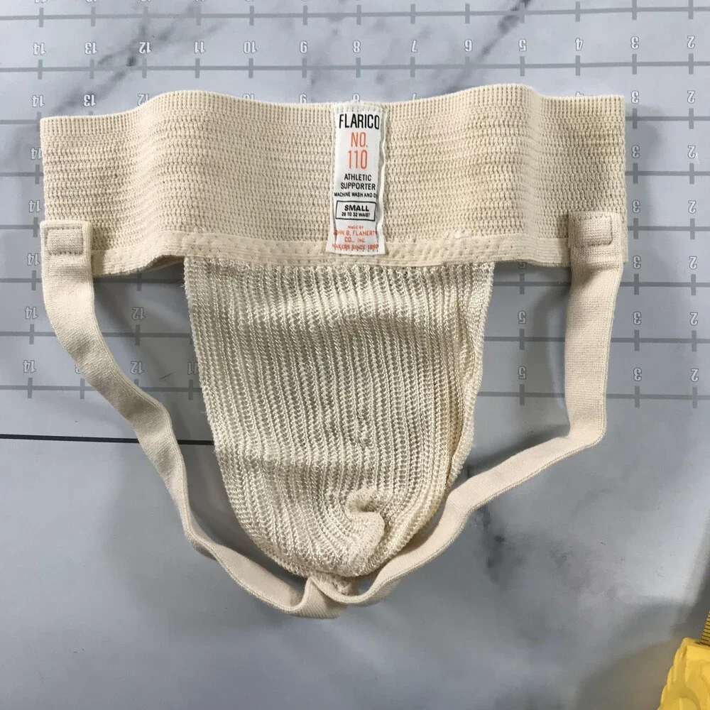Vintage Flarico Athletic Supporter Mens Small 26-32 White Jockstrap 110 USA